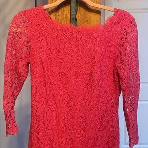 Adrianna Papell fucsia embroidery dress